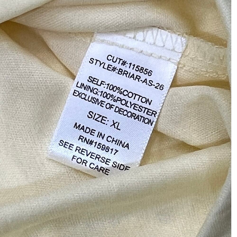 Altar’d State Yellow Eyelet Smocked Back Mini Dress XL NWOT Cotton Lined - Picture 10 of 12